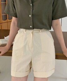 HOTPING | バックゴムロールアップショートスラックスパンツ(その他パンツ)