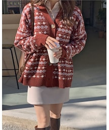 HOTPING | ルーズフィットノルディックカーディガン(カーディガン/ボレロ)