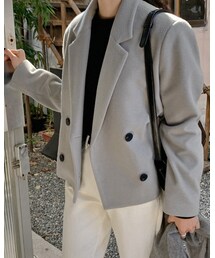 HOTPING | セミクロップドダブルテーラードジャケット(テーラードジャケット)