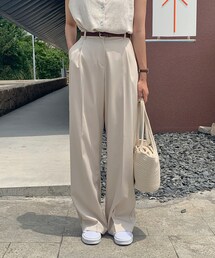 HOTPING | [CHOA]ウエストタックロングワイドスラックス(その他パンツ)