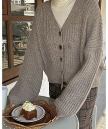 HOTPING | ルーズフィットVネックボタンニットカーディガン(カーディガン/ボレロ)