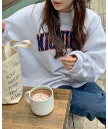 HOTPING | MICHIGANボアレタリングポイント裏起毛スウェット(スウェット)