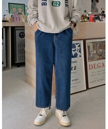 HOTPING | [CHOA]ハイウエストゴムワイドデニムパンツ(デニムパンツ)