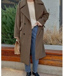 HOTPING | オーバーシルエットダブルブレストコート(チェスターコート)