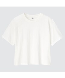 UNIQLO | スラブジャージークロップドT(半袖)(Tシャツ/カットソー)