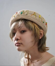 Mari J Brooklyn | ジャマイカ刺繍 ベレー帽(ハンチング/ベレー帽)