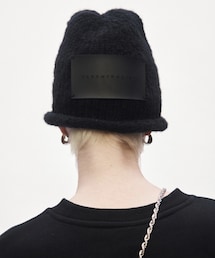 TREEMINGBIRD | Rolled-up Leather Patch Beanie(ニットキャップ/ビーニー)