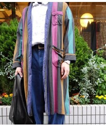 90s vintage stripe gown | ステンカラーコート