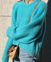 m/thallo | ドロップショルダーニット　ブルー(ニット/セーター)