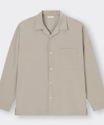 GU | オープンカラーシャツ(長袖) BEIGE Mサイズ(シャツ/ブラウス)