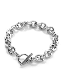 SEIYA INTERNATIONAL | ブレスレット メンズ レディース アクセサリー ステンレス マンテル チェーン シルバー (幅:10mm、長さ:21cm)(ブレスレット)