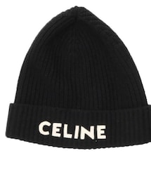 CELINE | セリーヌバイエディスリマン CELINE by Hedi Slimane 21AW  ロゴ刺繍ワッペンウールニット帽 (ニットキャップ/ビーニー)