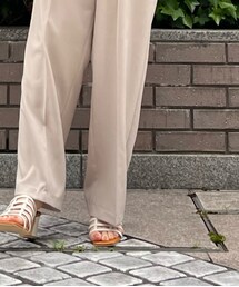 Te chichi | リネンライクストレートスラックス(スラックス)