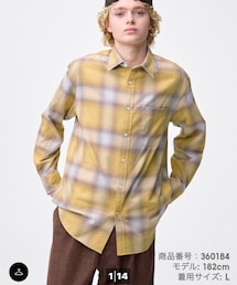 GU | フランネルチェックシャツ　M(シャツ/ブラウス)