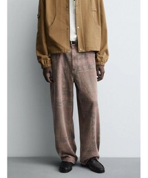 ZARA | ZARA バンダナプリント入りバギーフィットパンツ(その他パンツ)