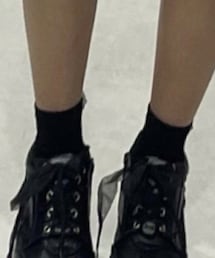 不明 | ギンガムチェックのリボンが後ろに付いてます(ソックス/靴下)