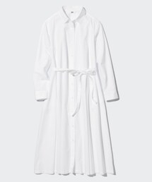 UNIQLO | コットンAラインシャツワンピース(シャツワンピース)