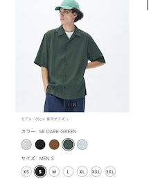 GU | オープンカラーシャツ〔5分袖〕(シャツ/ブラウス)