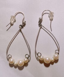 パール楕円ピアス | ピアス(両耳用)