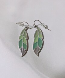 シルバーグリーンリーフピアス | ピアス(両耳用)
