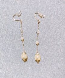 シルバーパール縦ピアス | ピアス(両耳用)