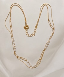 ゴールド×パール2連ネックレス | ネックレス