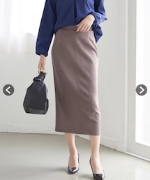 SMILE LAND | 大きいサイズ なめらか桃起毛フェイクスエードポンチタイトスカート(ゆったりヒップ)(スカート)