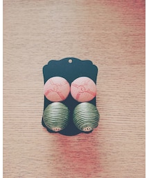 CHANEL | CHANELのネクタイをリメイクしたハンドメイドのピアスです。(ピアス（両耳用）)