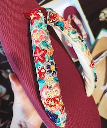 丸屋履物屋 | 刺繍リボン鼻緒の頒布草履🩴(その他シューズ)