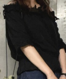 OSMOSE | レース切り替えブラウス(ブラック)(シャツ/ブラウス)