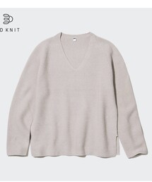 UNIQLO | 3DコットンブレンドVネックセーター(ニット/セーター)