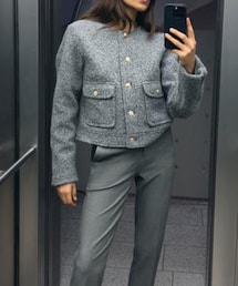 ZARA | ノーカラージャケット