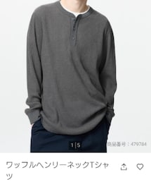 UNIQLO | ワッフルヘンリーネックＴシャツ(Tシャツ/カットソー)