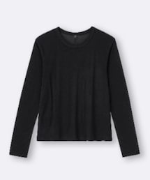 GU | ソフトシアークルーネックT（長袖）(Tシャツ/カットソー)