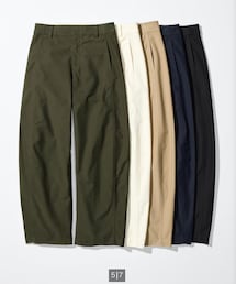 UNIQLO | ジャージーバレルレッグパンツ(オフホワイト/ネイビー/ダークグレーのいずれか着用)(パンツ)