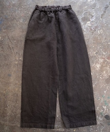 MITTAN | 亜麻苧麻ワイドパンツ (こげ茶)  (その他パンツ)