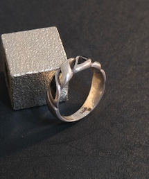 VINTAGE | leaf motif silver × onyx ring(リング)