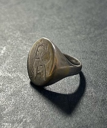 VINTAGE | '50s Germany silver800 oval signet ring(リング)