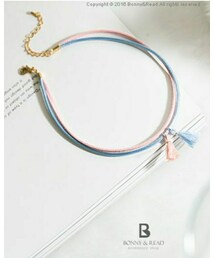 Bonny & Read | Bonny & Read 平價飾品- 手作-石英粉x寧靜藍雙色頸鍊/手環| Gold ...(チョーカー)
