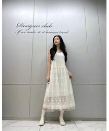 Korea | 韓國 大象家 刺繡蕾絲背心洋裝(ジャンパースカート)