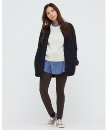 UNIQLO | HEATTECH 特級彈性高腰緊身褲 Dark Brown L(パンツ)
