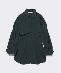 GU | ビスチェコンビネーションシャツ by rokh S ¥1,990(シャツワンピース)