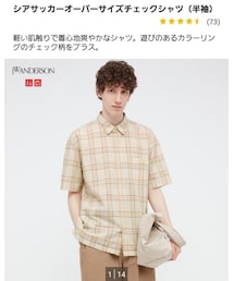 UNIQLO | シアサッカーオーバーサイズチェックシャツ(シャツ/ブラウス)