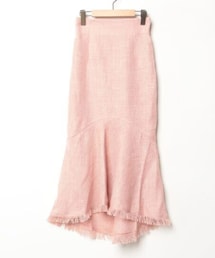 RESEXXY | ツイードマーメイドスカート🧜‍♀️裾がフリンジの明るいカラーのスカート🍊(スカート)