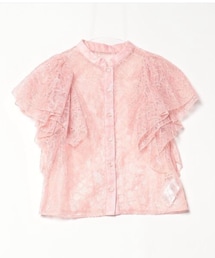 LILY BROWN | 袖フレアレースブラウス🎀💓甘々ピンクのレースブラウス🍑(シャツ/ブラウス)