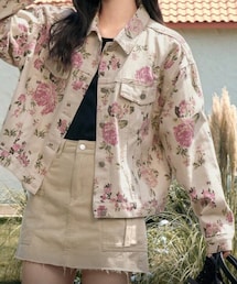 SHEIN | 花柄の可愛いGジャン🥀🌹𓂃🥀𓈒𓏸(デニムジャケット)