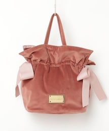 JILL by JILLSTUART | 巾着型バッグ👜ベロア素材❣️リボン🎀がポイント☝️(ハンドバッグ)