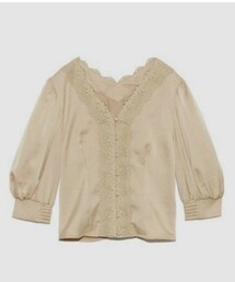 LILY BROWN | サテンフロント釦ブラウス(シャツ/ブラウス)