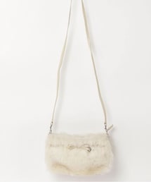 4℃ | ふわふわファーの2wayショルダーバッグ👜サイドはピンクのツイード生地になっている🎀💕💓💗リボン付き🎀(ショルダーバッグ)