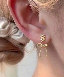 今日のピアス✨️✨️ | リボンのピアス🎀(ピアス(両耳用))